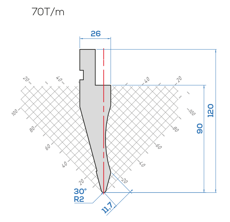 Lame Amada 1012/30° <br>H.utile 90 mm