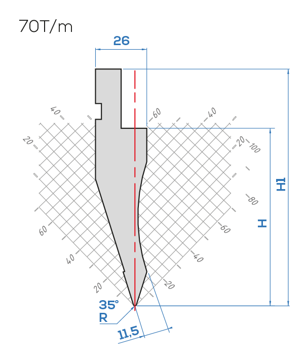 Lame Amada 1012/35° <br>H.utile ~ 90 mm
