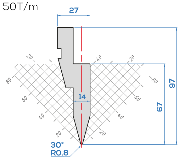 Lame Amada 10103/30°<br>H.utile 67 mm
