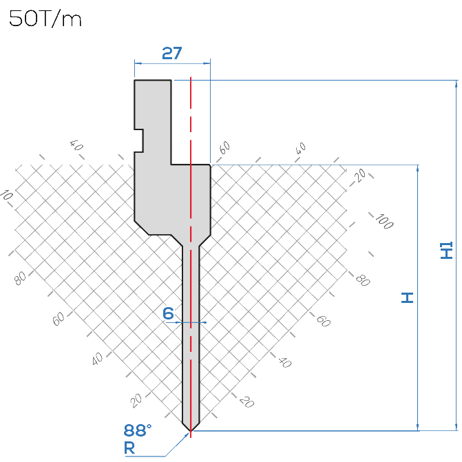 Lame Amada 10.109/88° <br>H.utile ~ 95 mm