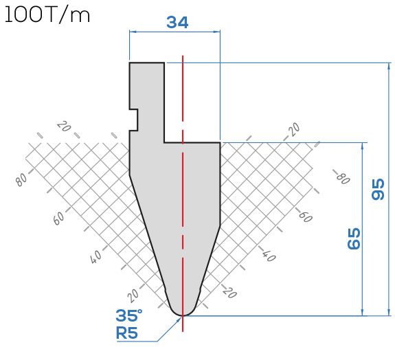 Lame Amada 1013/35° <br>H.utile 65 mm