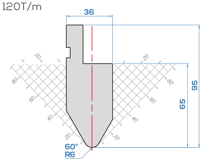 Lame Amada 1013/60° <br>H.utile 65 mm