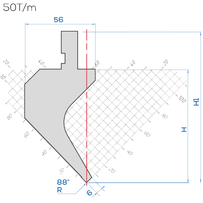 Lame Amada 10.146/88° <br>H.utile ~ 90 mm