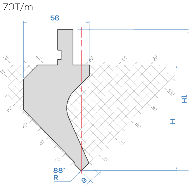 Lame Amada 10.14/88° <br>H.utile ~ 90 mm