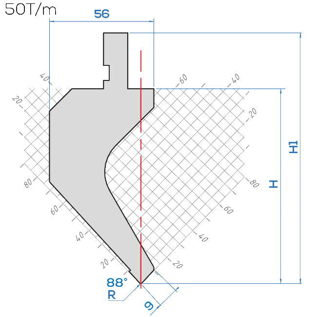 Lame Amada 10.15/88° <br>H.utile ~ 105 mm