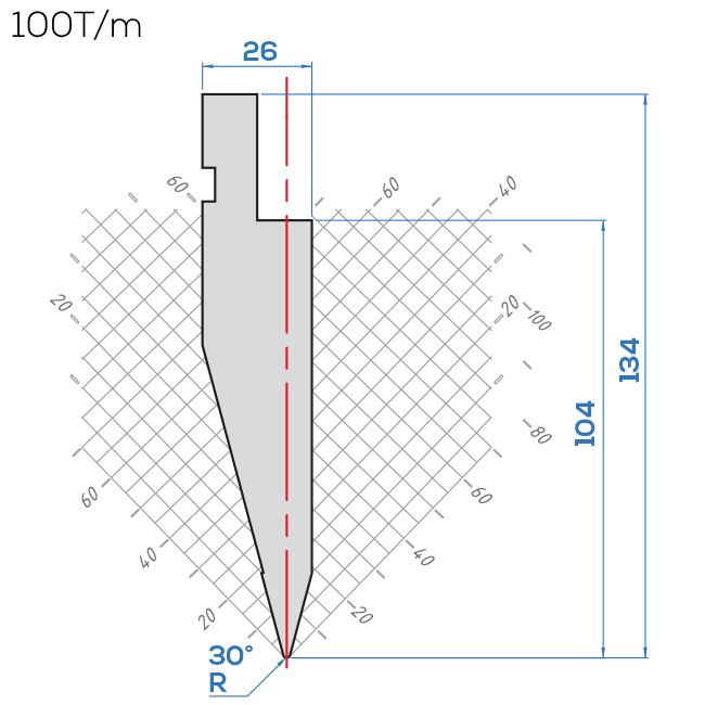 Lame Amada 10210/30° <br>H.utile 104 mm
