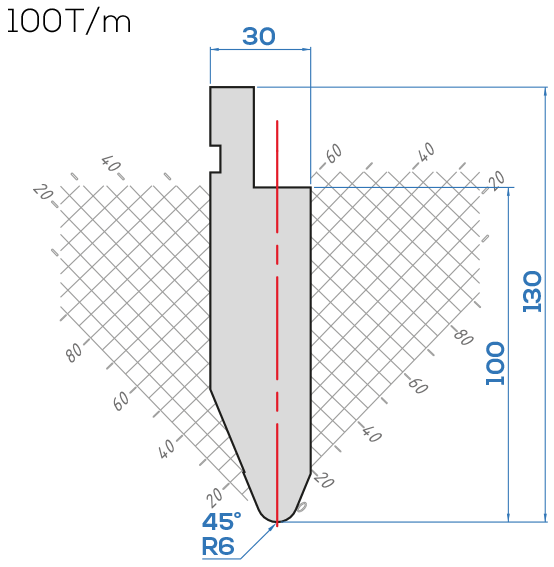 Lame Amada 10253/45° <br>H.utile 100 mm
