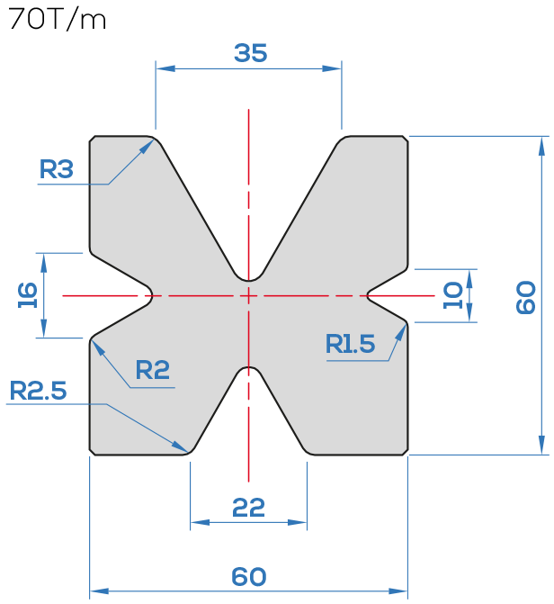 Matrice Amada 20.09/60° <br>Vés 10 - 16 - 22 - 35