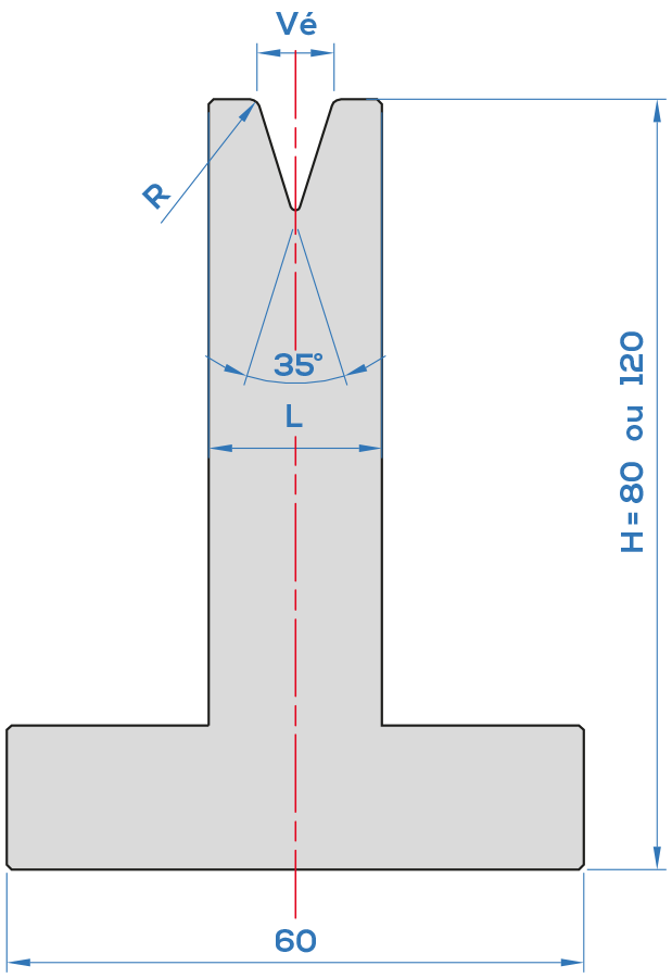 Matrice Amada à 35° <br>Du vé 6 au vé 25