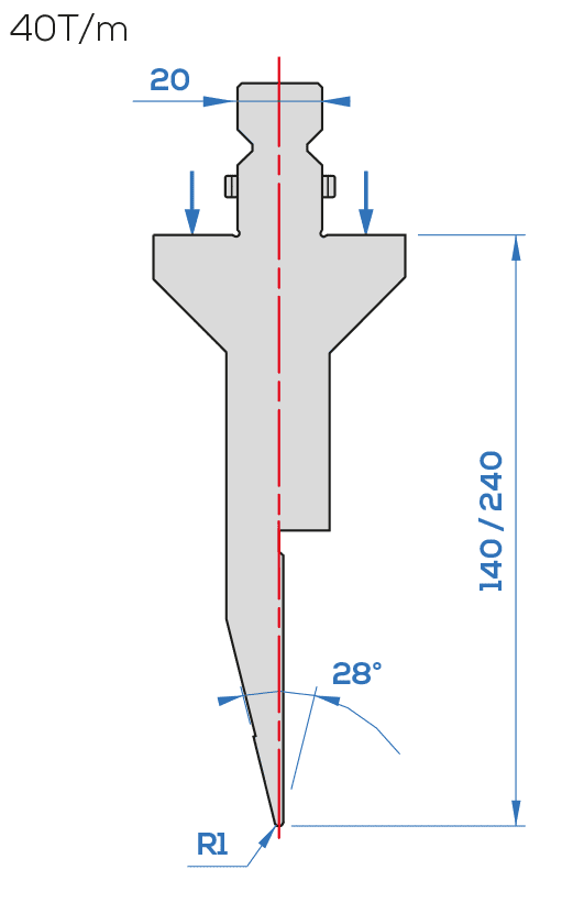 Lame Trumpf TR 110/28°<br>Pour plis écrasés