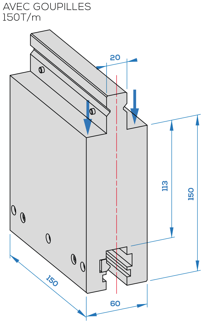 Réhausse Trumpf - Wila<br>H. 150 mm