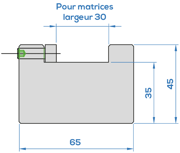 Semelle COLLY 20.936 <br>Pour matrices largeur 30 mm