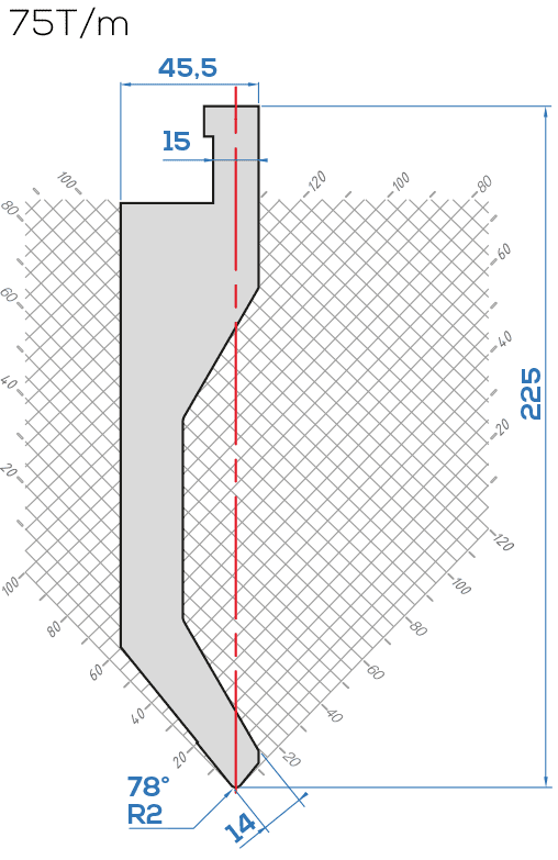 Lame LVD D15 /78° R=1 ou R=2