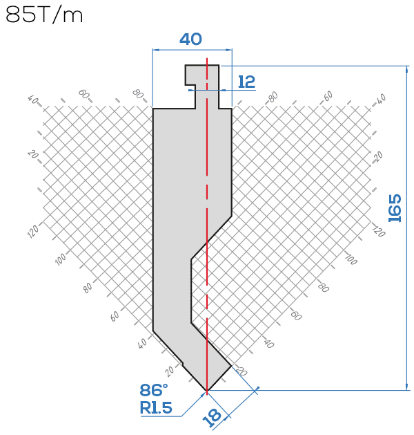 Lame Haco P110C<br>Hauteur 165 mm