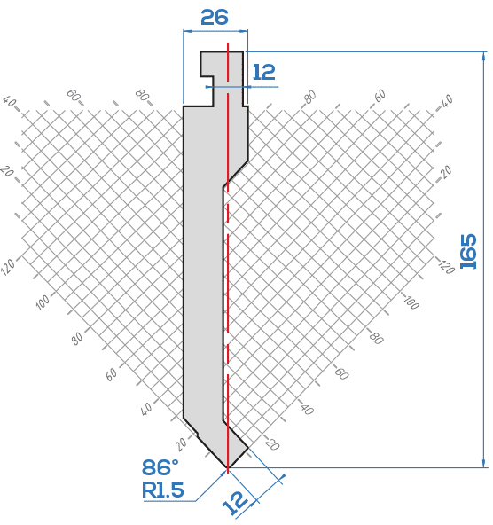 Lame Haco P60C <br>Hauteur 165 mm